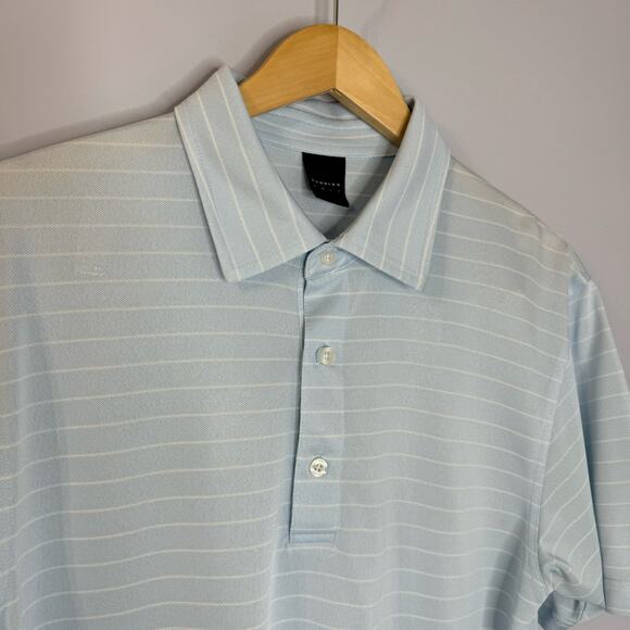 Dunning Golf Striped Performance Polo Shirt Short Sleeve Men's Medium - Picture 3 of 7